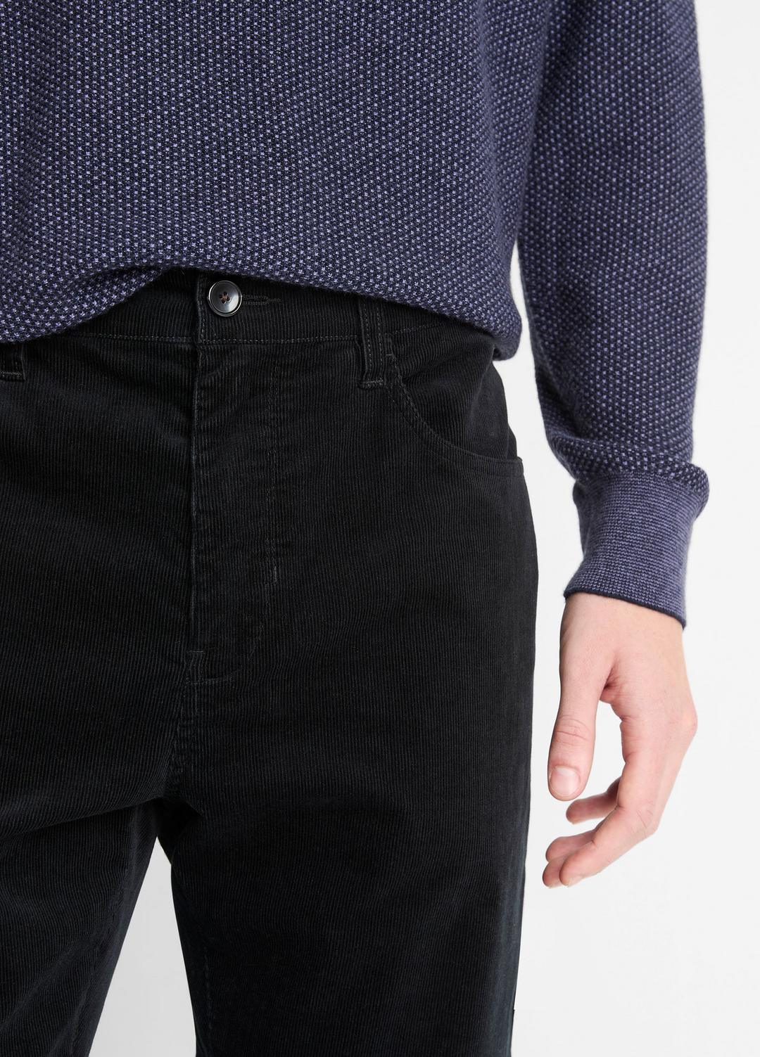 VINCE Men Dylan Slim 5-Pocket Stretch-Cotton Corduroy Pant in Trousers BLACK