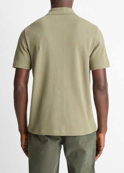 VINCE Men Jacquard-Knit Cotton Short-Sleeve Button-Front Shirt in Short Sleeve SAGE/SYCAMORE
