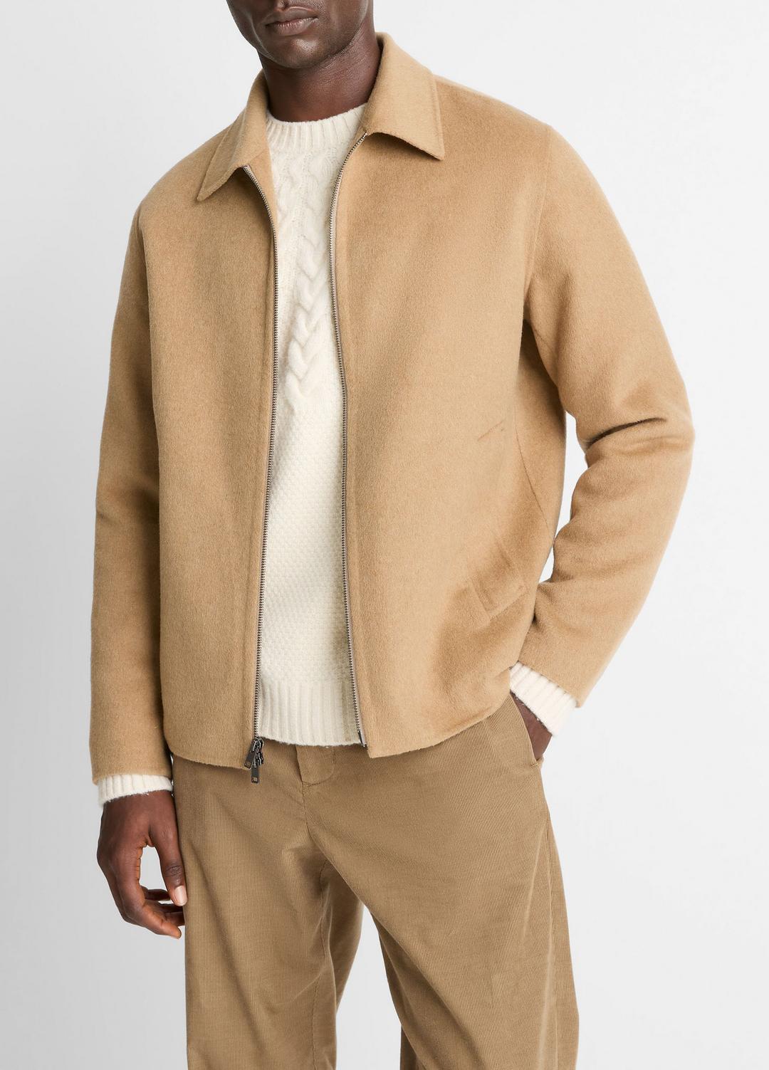 VINCE Men Splittable Wool-Blend Zip-Front Jacket in Jackets CAMELLO