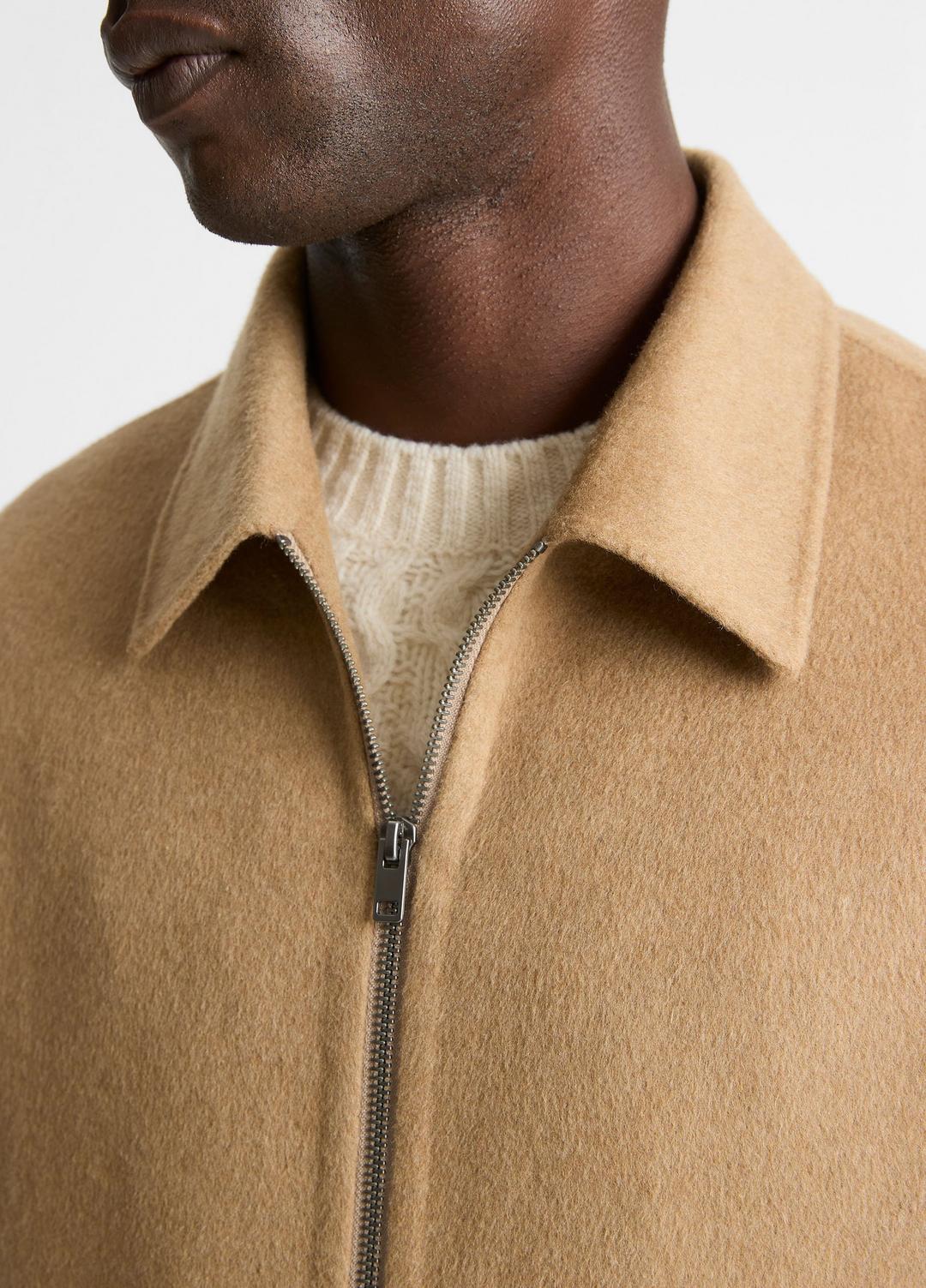 VINCE Men Splittable Wool-Blend Zip-Front Jacket in Jackets CAMELLO