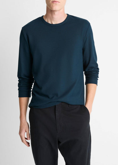 VINCE Men Pima Cotton Piqué Long-Sleeve T-Shirt in Long Sleeve RAPIDS