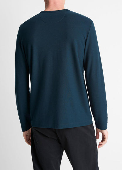 VINCE Men Pima Cotton Piqué Long-Sleeve T-Shirt in Long Sleeve RAPIDS