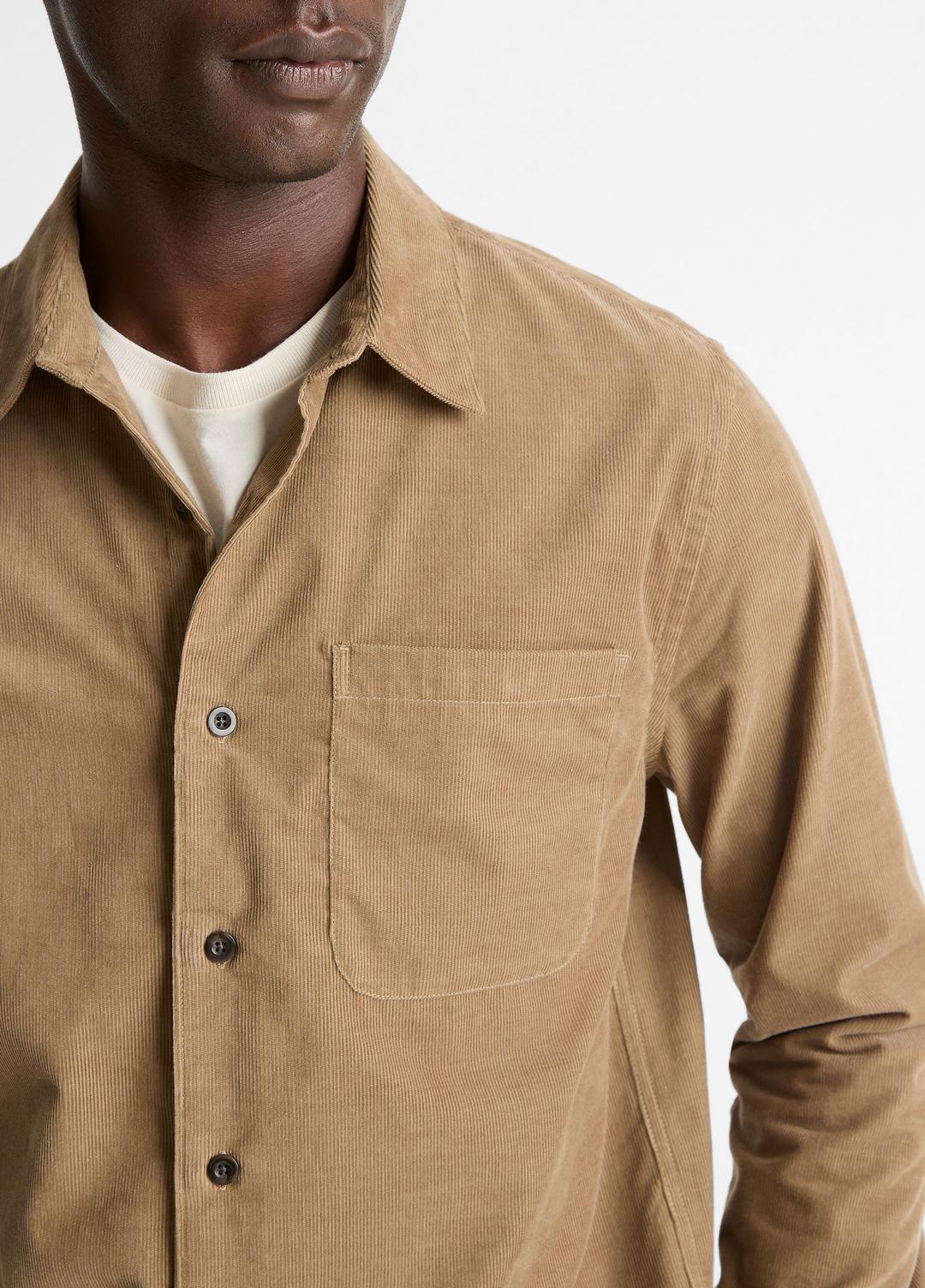VINCE Men Italian Cotton Corduroy Button-Front Shirt in Long Sleeve TETON