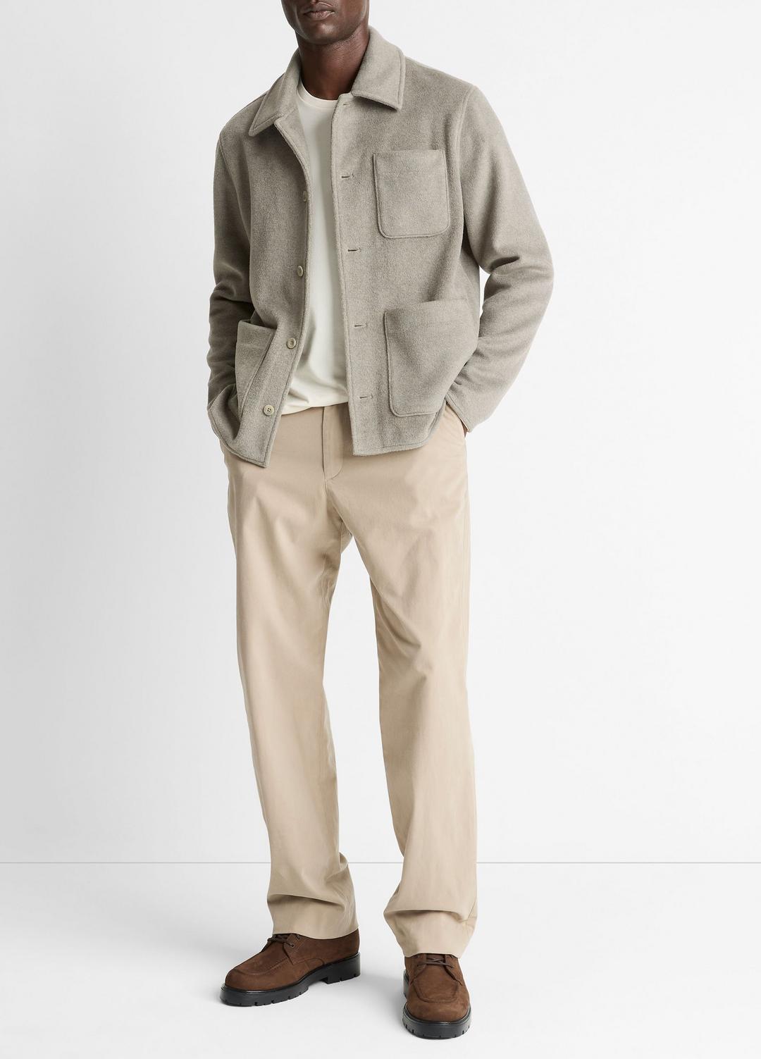 VINCE Men Double-Knit Chore Jacket in Jackets DARK DUNE/LIGHT DUNE