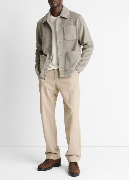 VINCE Men Double-Knit Chore Jacket in Jackets DARK DUNE/LIGHT DUNE