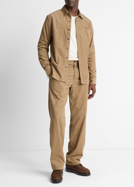 VINCE Men Louie Relaxed Cotton Corduroy Elastic-Waist Pant in Trousers TETON