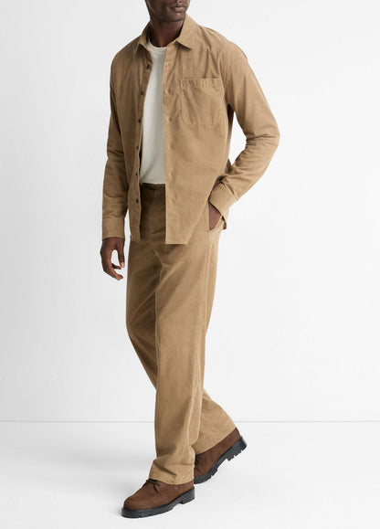 VINCE Men Louie Relaxed Cotton Corduroy Elastic-Waist Pant in Trousers TETON