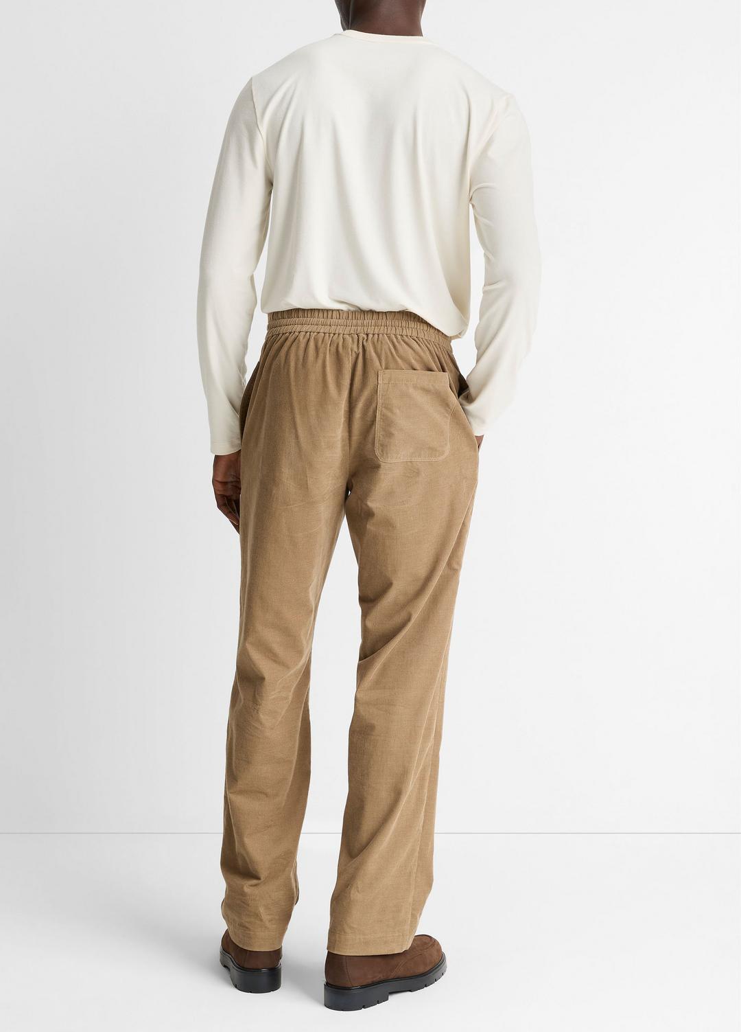 VINCE Men Louie Relaxed Cotton Corduroy Elastic-Waist Pant in Trousers TETON