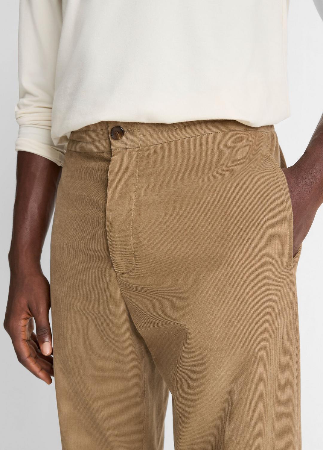 VINCE Men Louie Relaxed Cotton Corduroy Elastic-Waist Pant in Trousers TETON