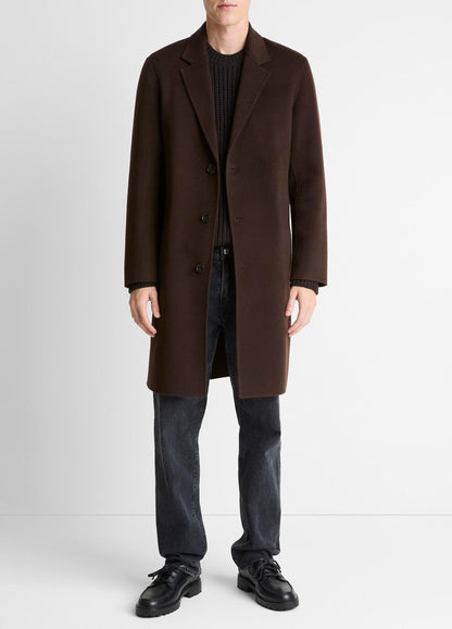 VINCE Men Splittable Wool-Cashmere Single-Breasted Topcoat in Coats MISSION