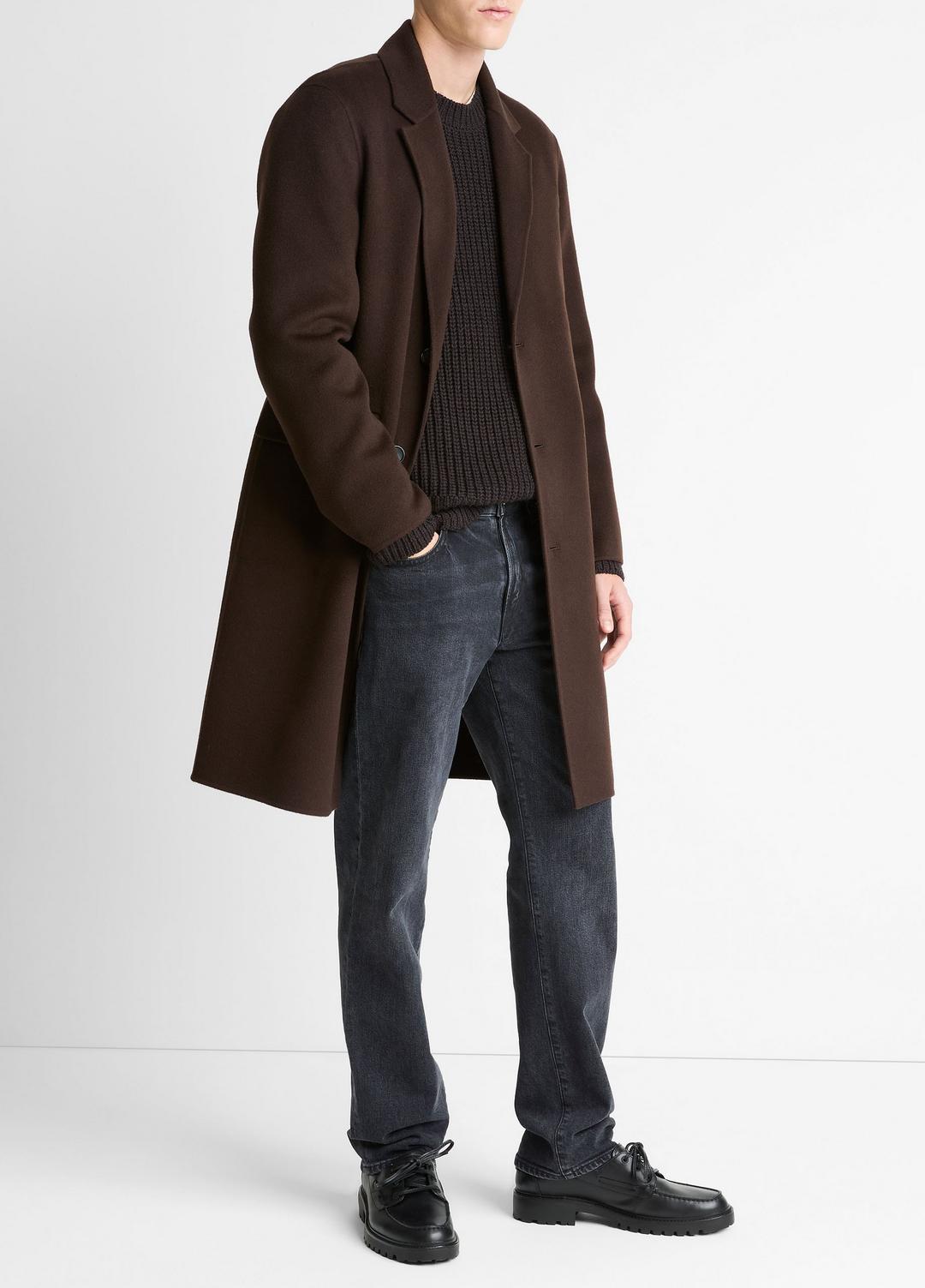 VINCE Men Splittable Wool-Cashmere Single-Breasted Topcoat in Coats MISSION
