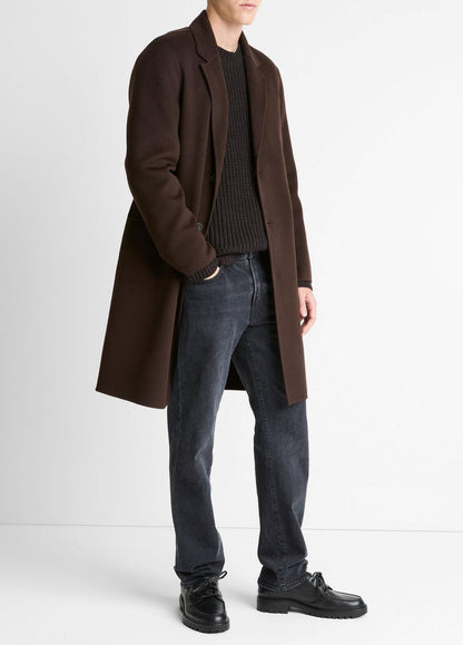 VINCE Men Splittable Wool-Cashmere Single-Breasted Topcoat in Coats MISSION