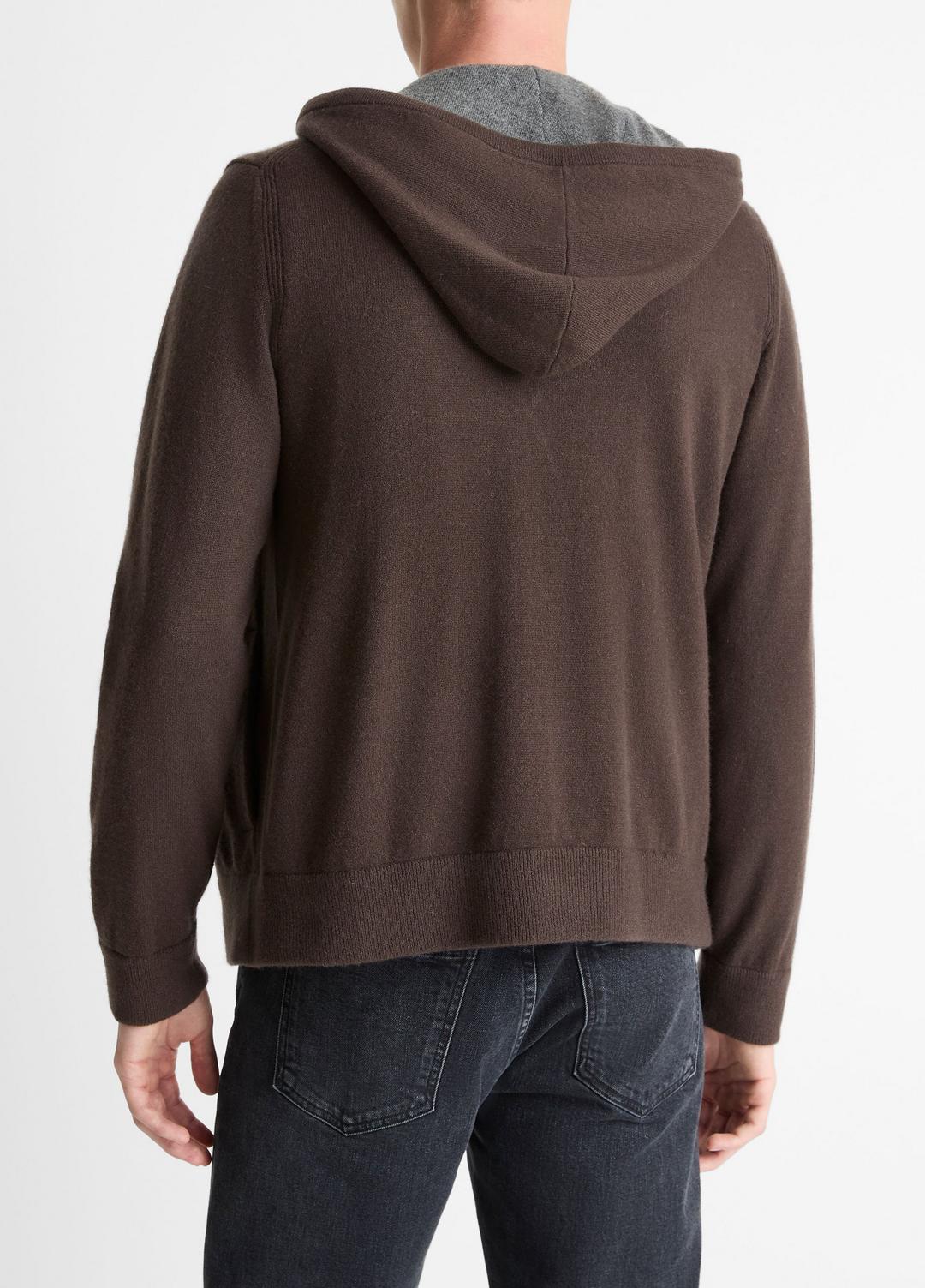 VINCE Men Cashmere Zip-Front Hoodie in Sweatshirts & Hoodies MISSION/MEDIUM HEATHER GREY