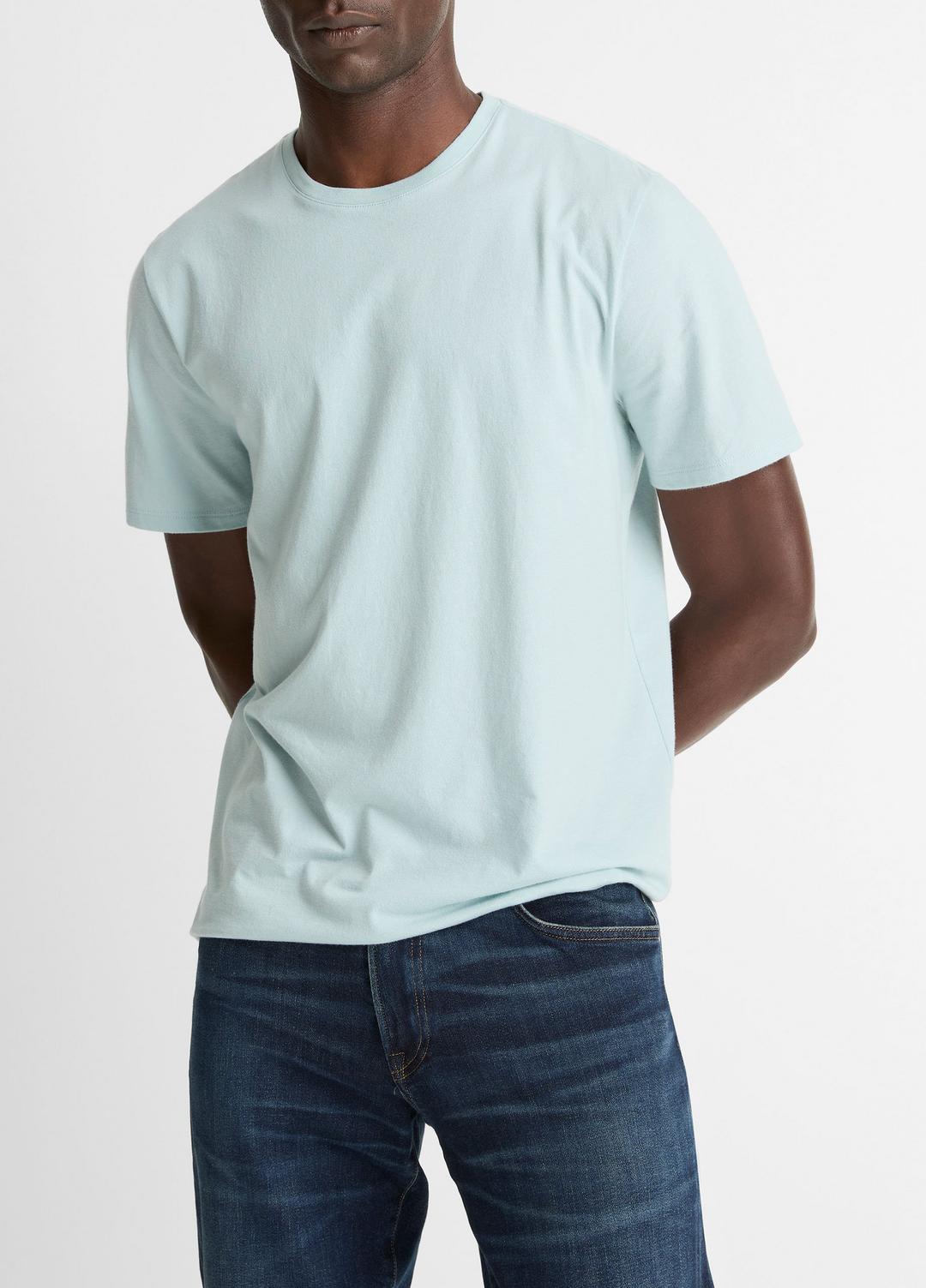 VINCE Men Pima Cotton Crew Neck T-Shirt in Short Sleeve DARK CASCADE