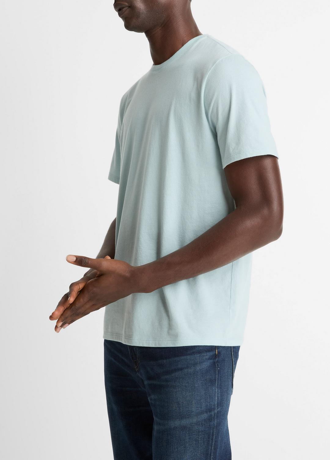 VINCE Men Pima Cotton Crew Neck T-Shirt in Short Sleeve DARK CASCADE