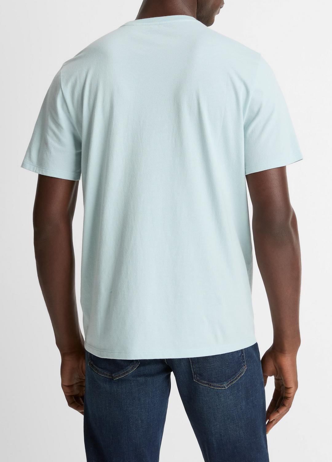 VINCE Men Pima Cotton Crew Neck T-Shirt in Short Sleeve DARK CASCADE