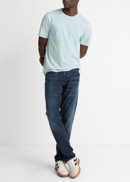 VINCE Men Pima Cotton Crew Neck T-Shirt in Short Sleeve DARK CASCADE