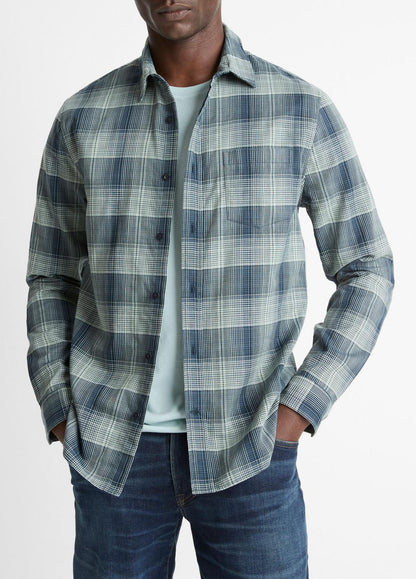VINCE Men Big Sky Plaid Cotton Button-Front Shirt in Long Sleeve RAPIDS COMBO