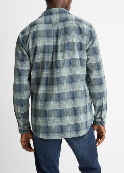 VINCE Men Big Sky Plaid Cotton Button-Front Shirt in Long Sleeve RAPIDS COMBO