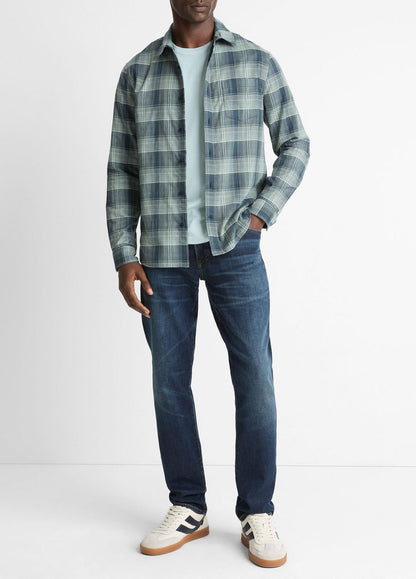 VINCE Men Big Sky Plaid Cotton Button-Front Shirt in Long Sleeve RAPIDS COMBO