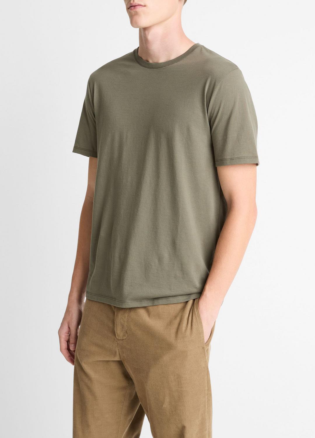 VINCE Men Pima Cotton Crew Neck T-Shirt in Short Sleeve SYCAMORE