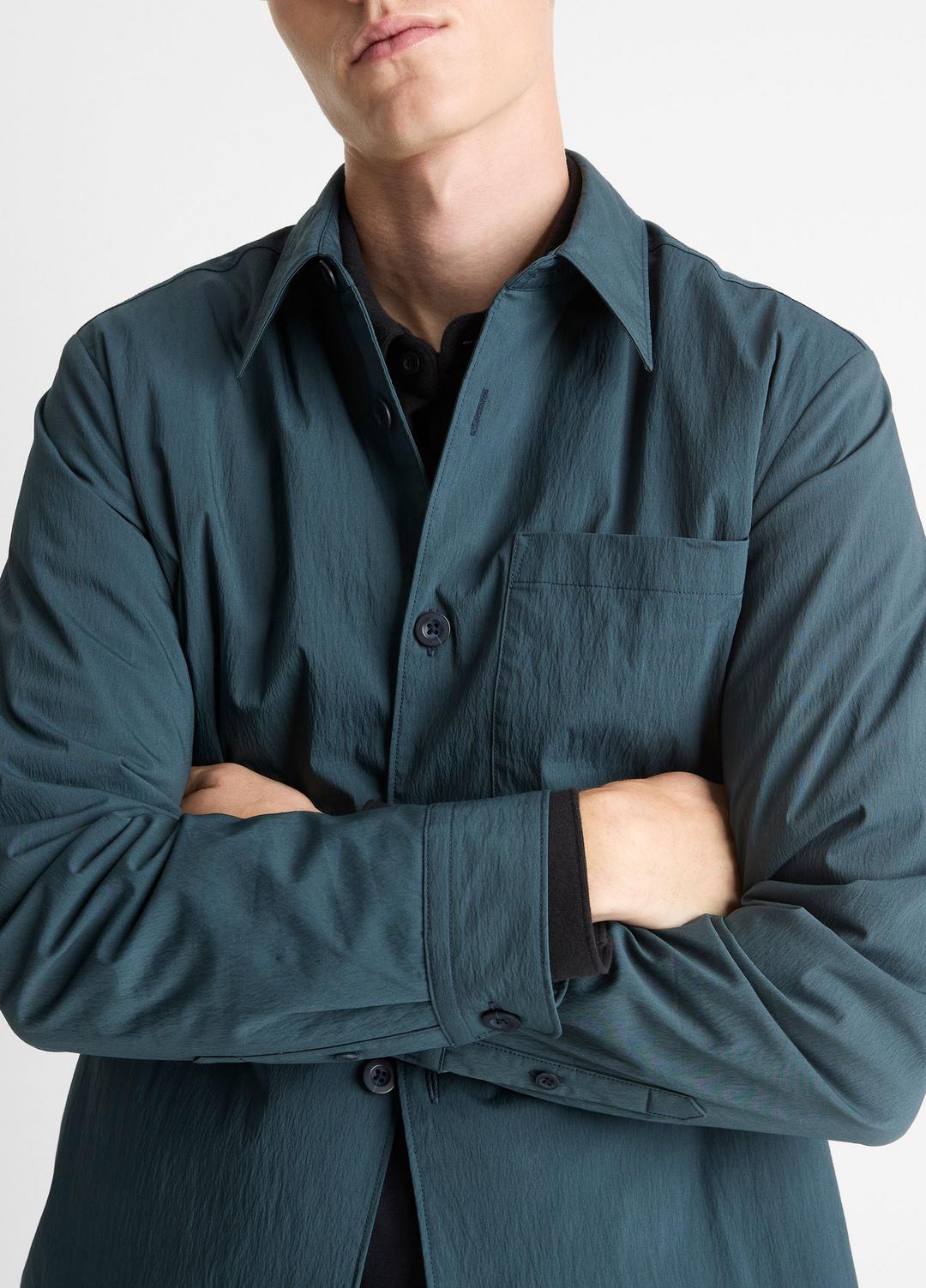 VINCE Men Insulated Tech-Cotton Shirt Jacket in Shirt Jackets CLEAR LAKE