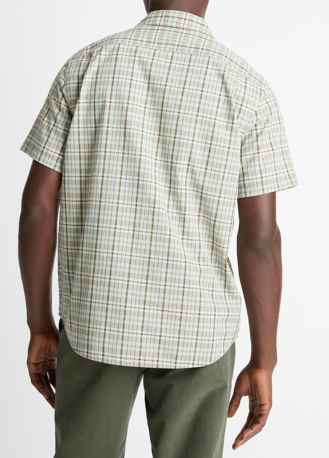 VINCE Men Polson Plaid Cotton Short-Sleeve Button-Front Shirt in Short Sleeve SEAFOAM COMBO