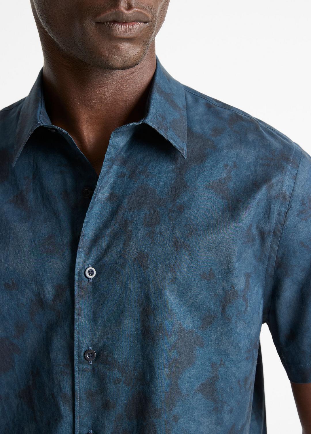 VINCE Men Dyed Camouflage Cotton Short-Sleeve Button-Front Shirt in Short Sleeve RAPIDS COMBO