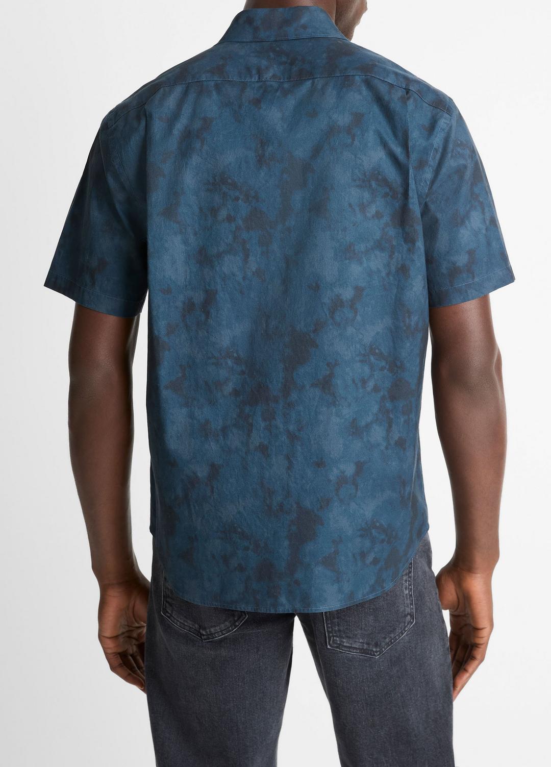 VINCE Men Dyed Camouflage Cotton Short-Sleeve Button-Front Shirt in Short Sleeve RAPIDS COMBO