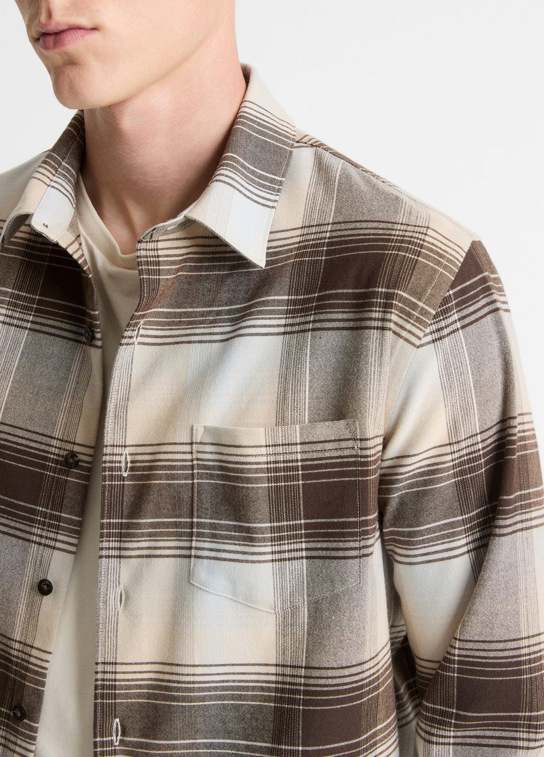 VINCE Men Missoula Plaid Button-Front Shirt in Long Sleeve WHITECAP COMBO