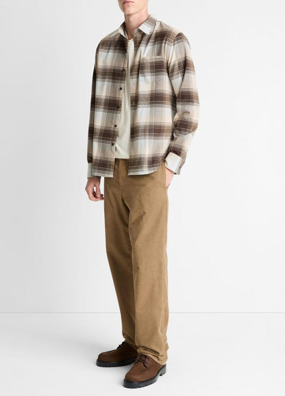 VINCE Men Missoula Plaid Button-Front Shirt in Long Sleeve WHITECAP COMBO