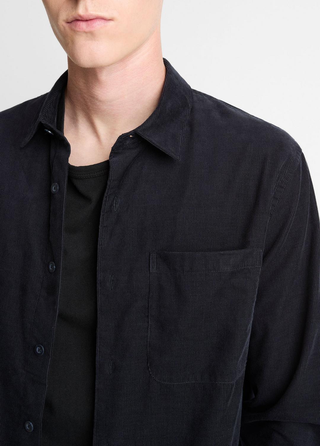 VINCE Men Italian Cotton Corduroy Button-Front Shirt in Long Sleeve COASTAL BLUE