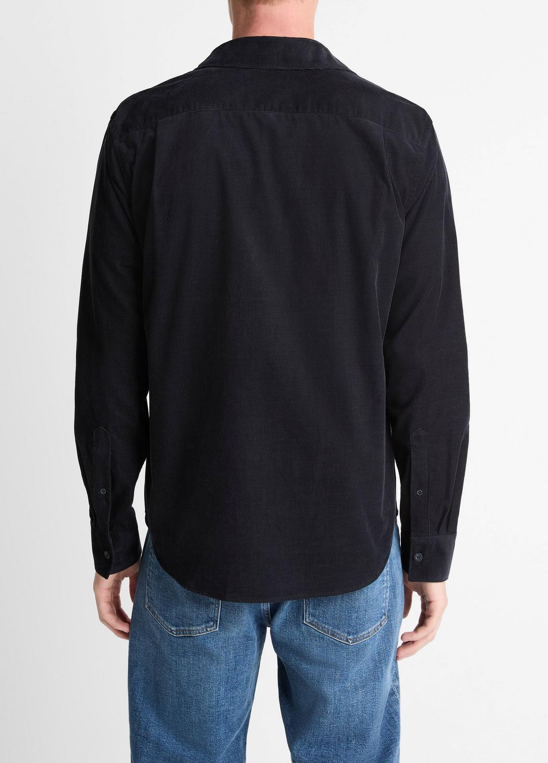 VINCE Men Italian Cotton Corduroy Button-Front Shirt in Long Sleeve COASTAL BLUE