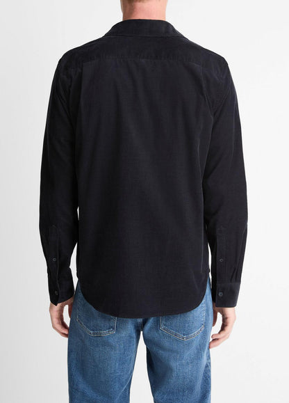 VINCE Men Italian Cotton Corduroy Button-Front Shirt in Long Sleeve COASTAL BLUE
