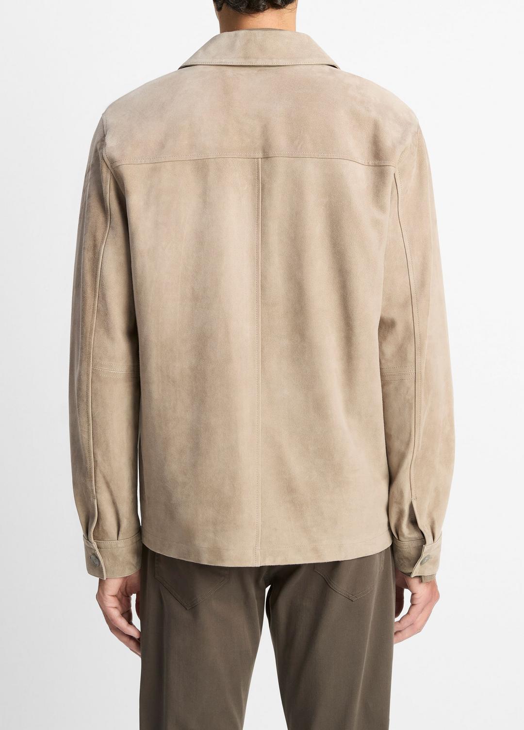 VINCE Men Suede Shirt Jacket in Shirt Jackets PUTTY