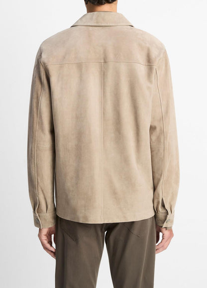 VINCE Men Suede Shirt Jacket in Shirt Jackets PUTTY