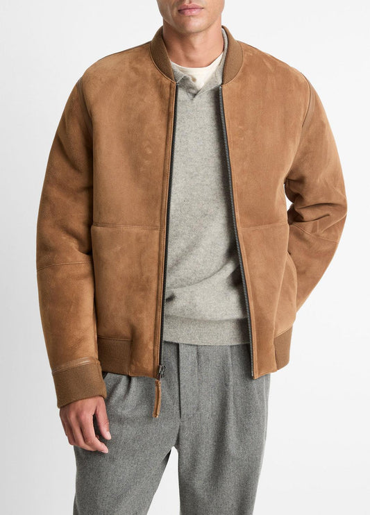 VINCE Men Shearling Bomber Jacket in Jackets HIGHLAND
