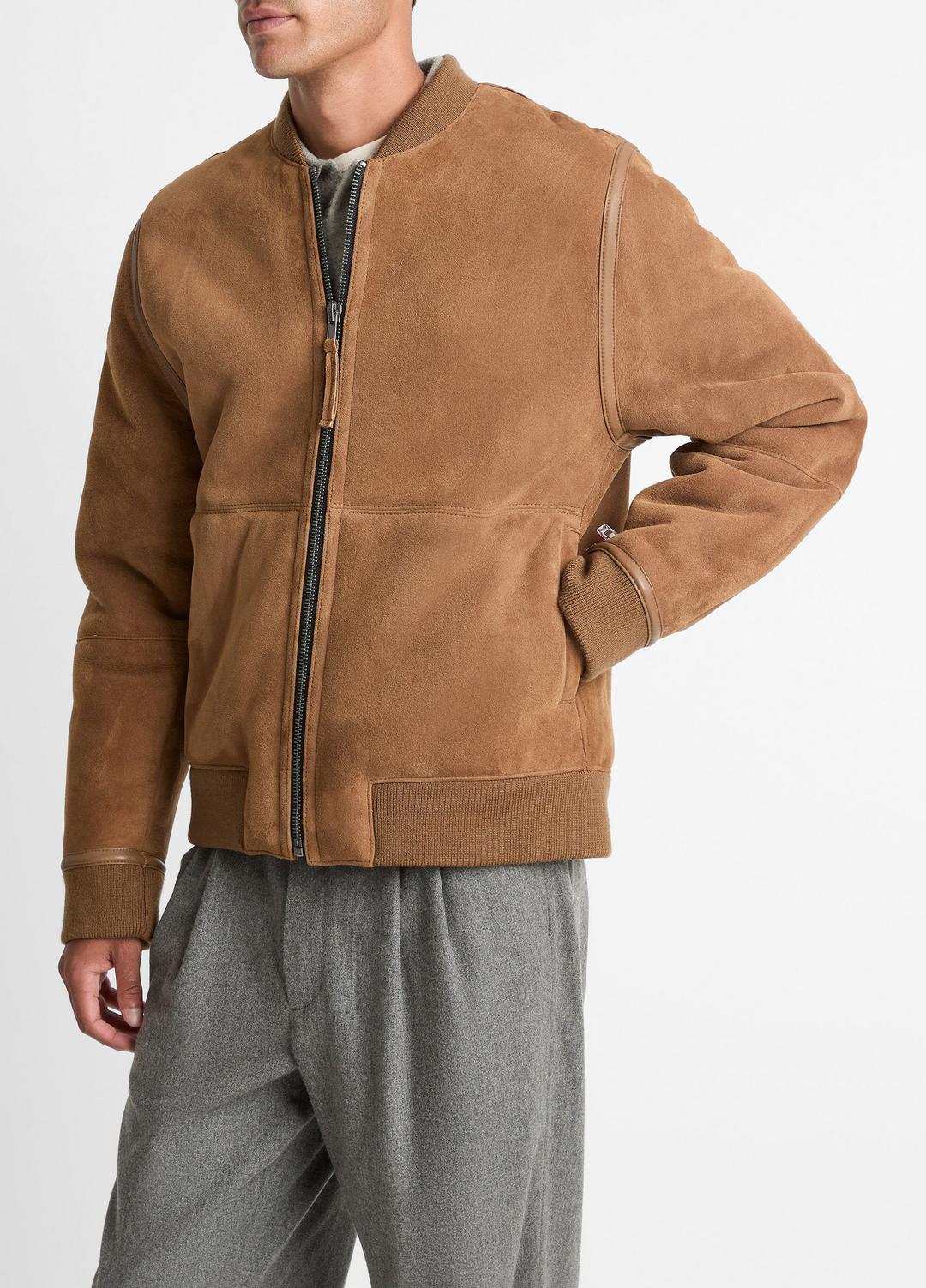 VINCE Men Shearling Bomber Jacket in Jackets HIGHLAND
