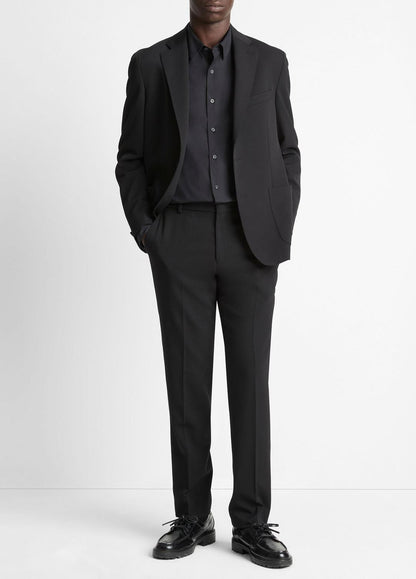 VINCE Men Stretch-Wool Classic Pant in Trousers BLACK