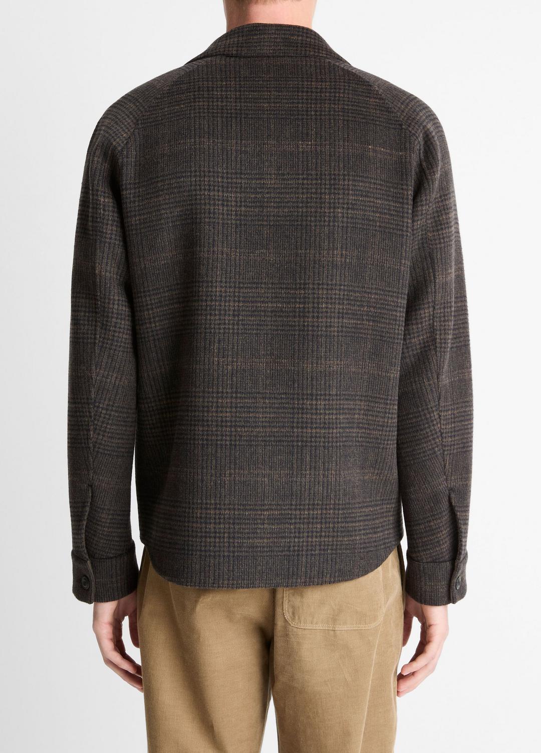 VINCE Men Plaid Splittable Wool-Blend Shirt Jacket in Shirt Jackets DARK MISSION