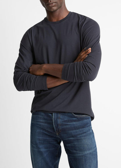 VINCE Men Triblend Jersey Long-Sleeve T-Shirt in Long Sleeve COASTAL BLUE