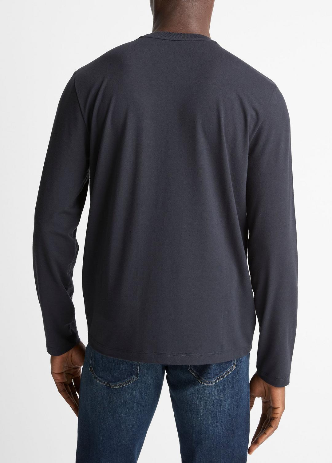 VINCE Men Triblend Jersey Long-Sleeve T-Shirt in Long Sleeve COASTAL BLUE