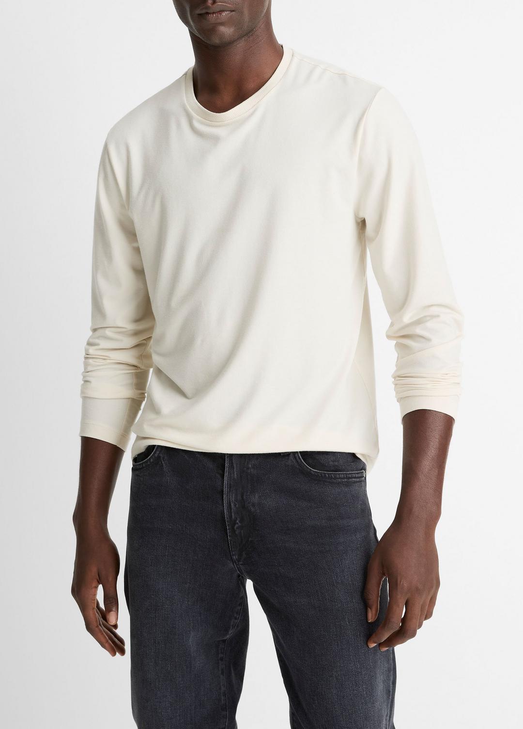 VINCE Men Triblend Jersey Long-Sleeve T-Shirt in Long Sleeve BONE