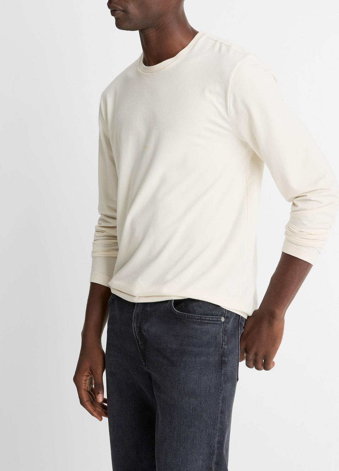 VINCE Men Triblend Jersey Long-Sleeve T-Shirt in Long Sleeve BONE