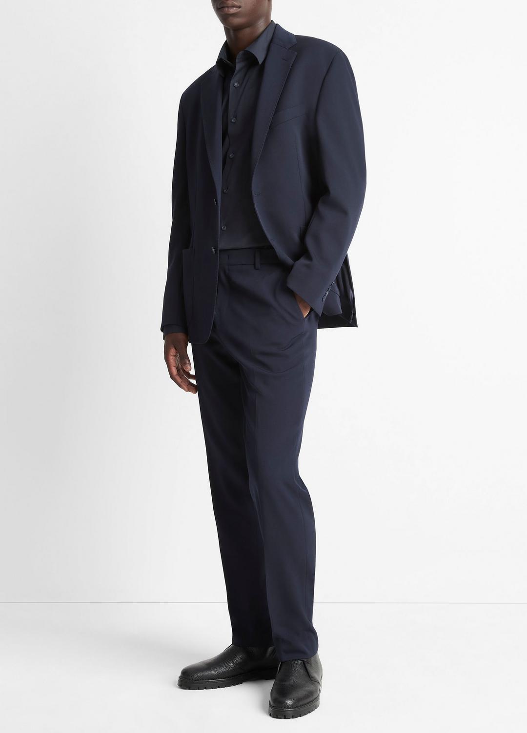 VINCE Men Stretch-Wool Classic Pant in Trousers COASTAL BLUE