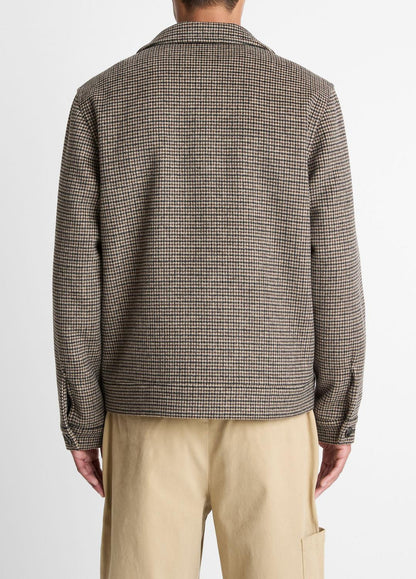 VINCE Men Houndstooth Bomber Jacket in Jackets DARK ROAST COMBO