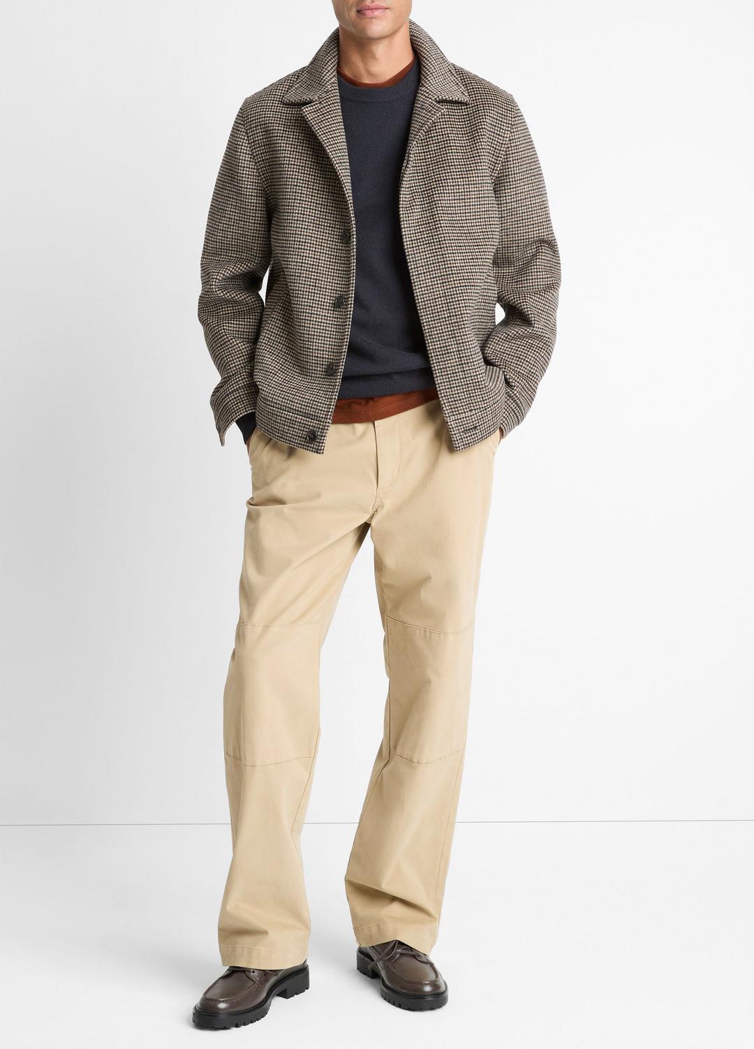 VINCE Men Houndstooth Bomber Jacket in Jackets DARK ROAST COMBO