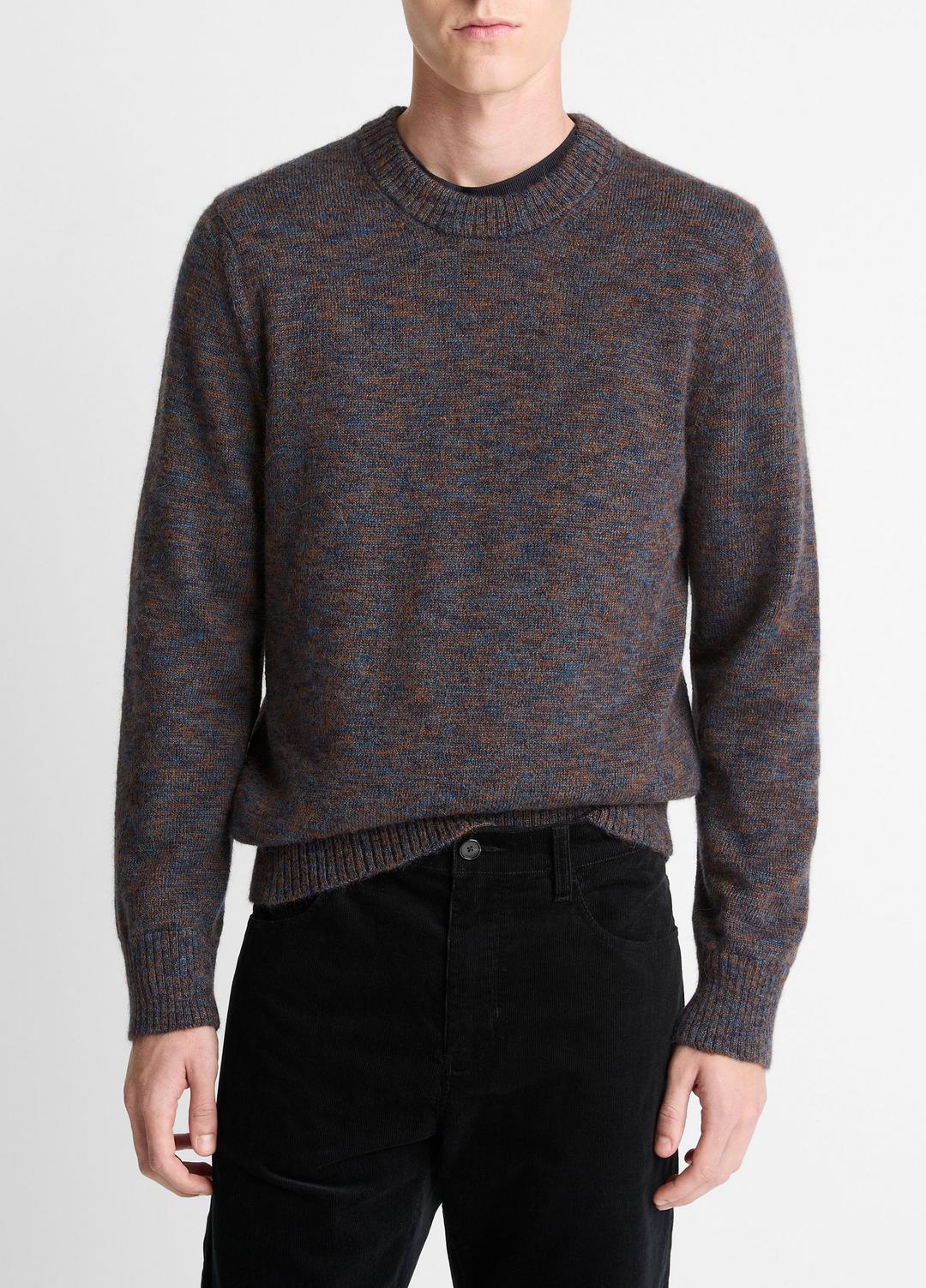 VINCE Men Multi-Mix Alpaca-Merino Wool Sweater in Crew Neck COASTAL COMBO