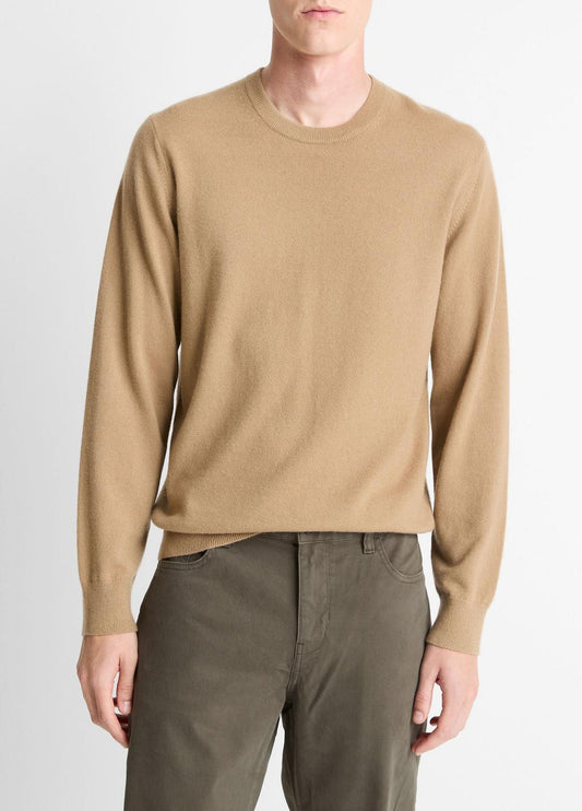 VINCE Men Cashmere Crew Neck Sweater in Crew Neck CAMELETTO