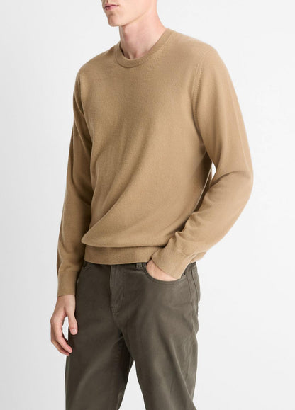 VINCE Men Cashmere Crew Neck Sweater in Crew Neck CAMELETTO
